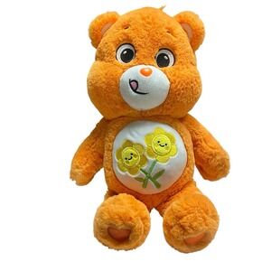2021 Care Bear 14" Orange Friend Bear Yellow Flowers